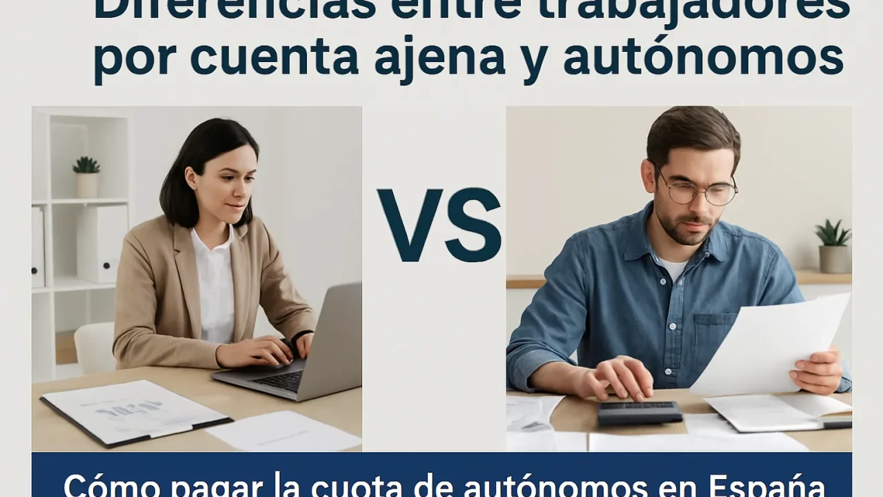 Diferencias entre trabajadores por cuenta ajena y autónomos: cómo pagar la cuota de autónomos en España