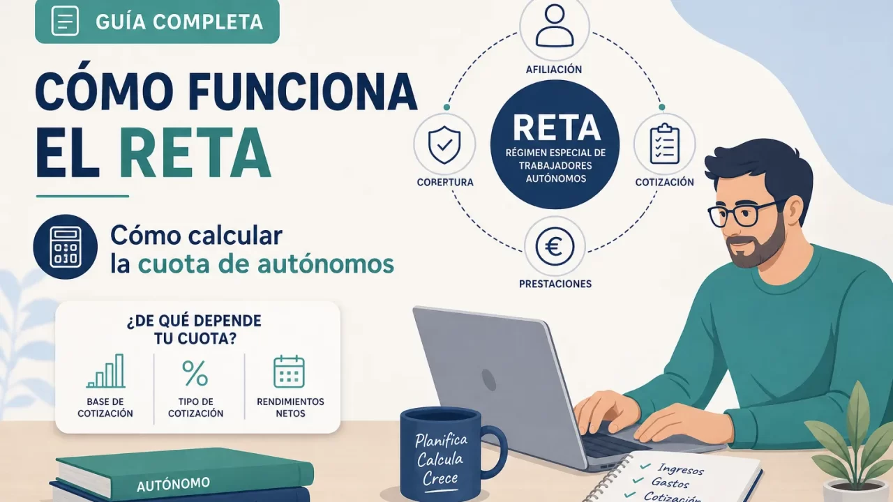 Cómo funciona el RETA y cómo calcular la cuota de autónomos: guía práctica paso a paso