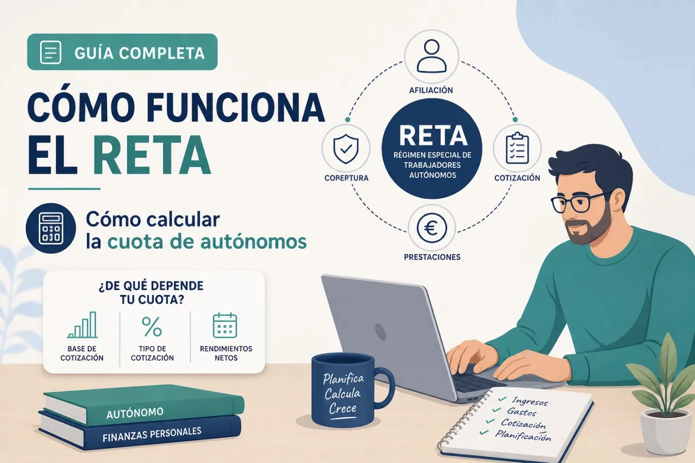 cómo funciona el RETA en Cómo calcular la cuota de autónomos