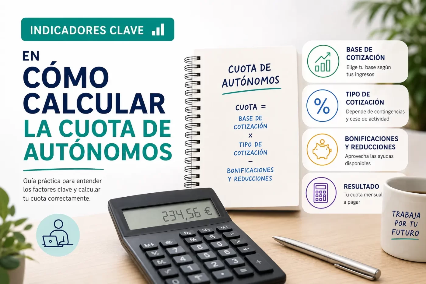 indicadores clave en Cómo calcular la cuota de autónomos