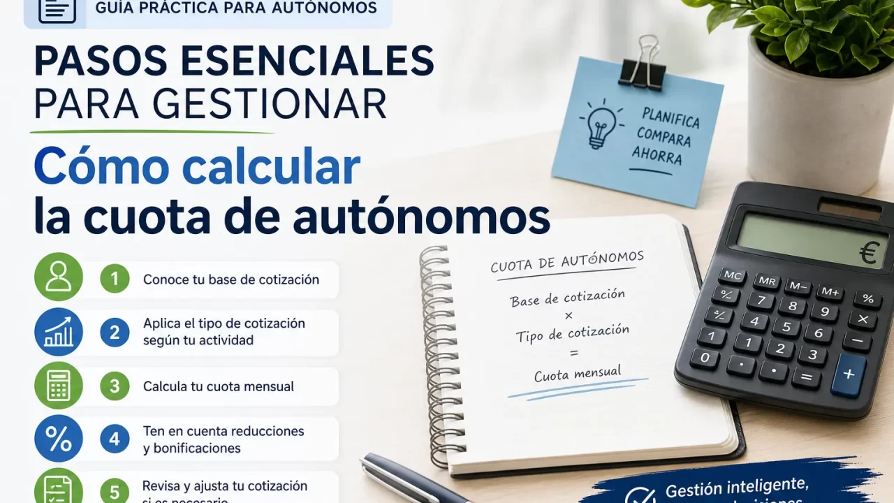 Pasos esenciales para gestionar: cómo calcular la cuota de autónomos paso a paso