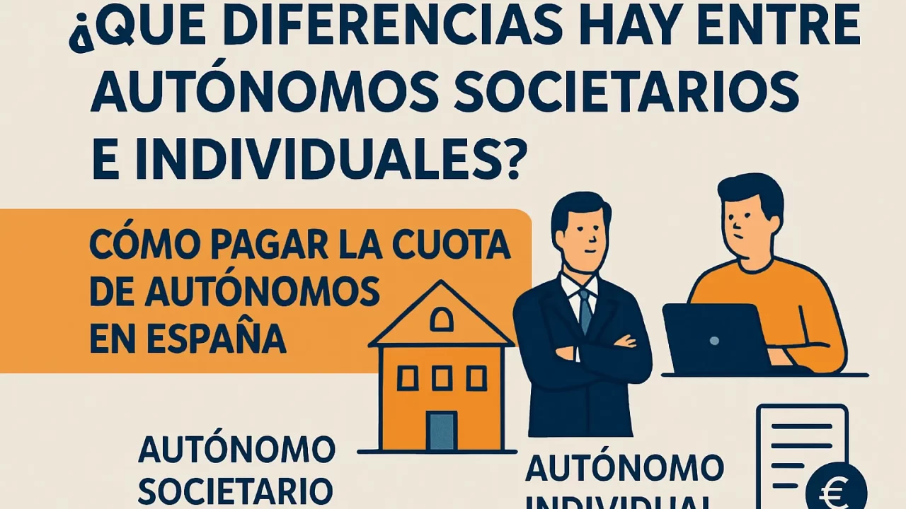 Qué diferencias hay entre autónomos societarios e individuales y cómo pagar la cuota de autónomos en España