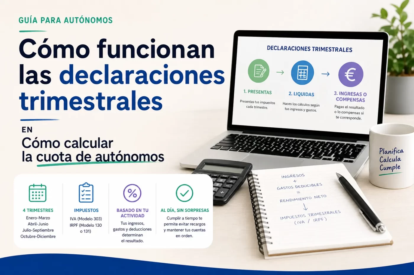 como-funcionan-las-declaraciones-trimestrales-en-Como-calcular-la-cuota-de-autonomos | InfoAutonomo.es cómo funcionan las declaraciones trimestrales en Cómo calcular la cuota de autónomos