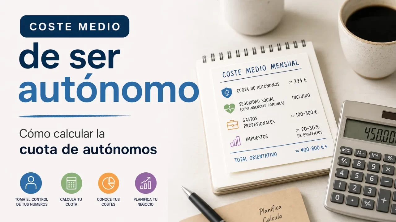 Coste medio de ser autónomo: cómo calcular la cuota de autónomos paso a paso