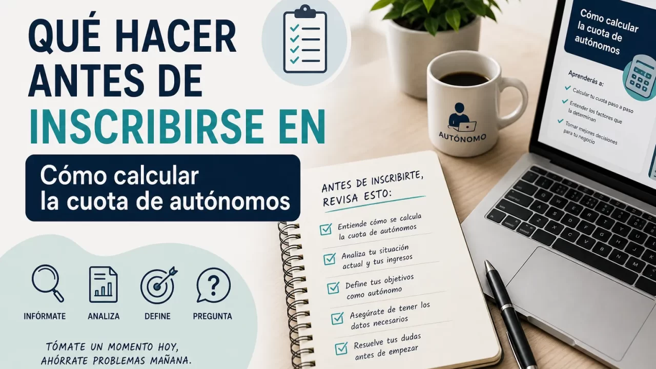 Qué hacer antes de inscribirse: cómo calcular la cuota de autónomos paso a paso