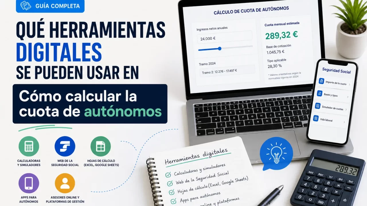 Cómo calcular la cuota de autónomos: qué herramientas digitales usar (guía práctica)