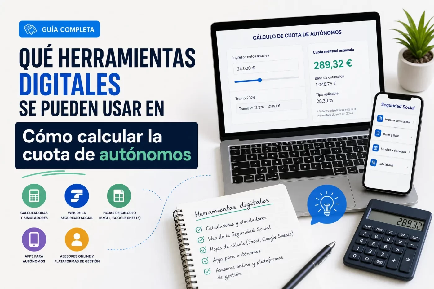 qué herramientas digitales se pueden usar en Cómo calcular la cuota de autónomos