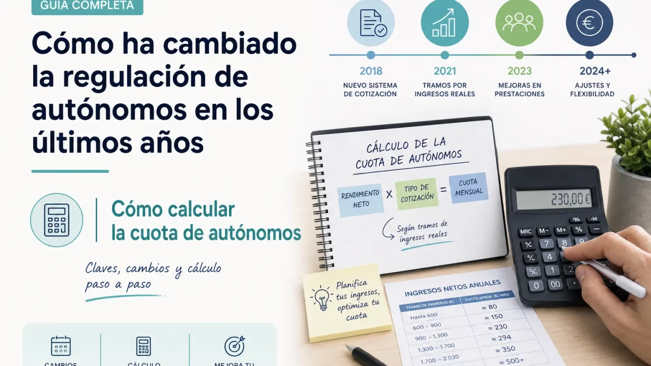 Cómo ha cambiado la regulación de autónomos en los últimos años y cómo calcular la cuota: guía práctica