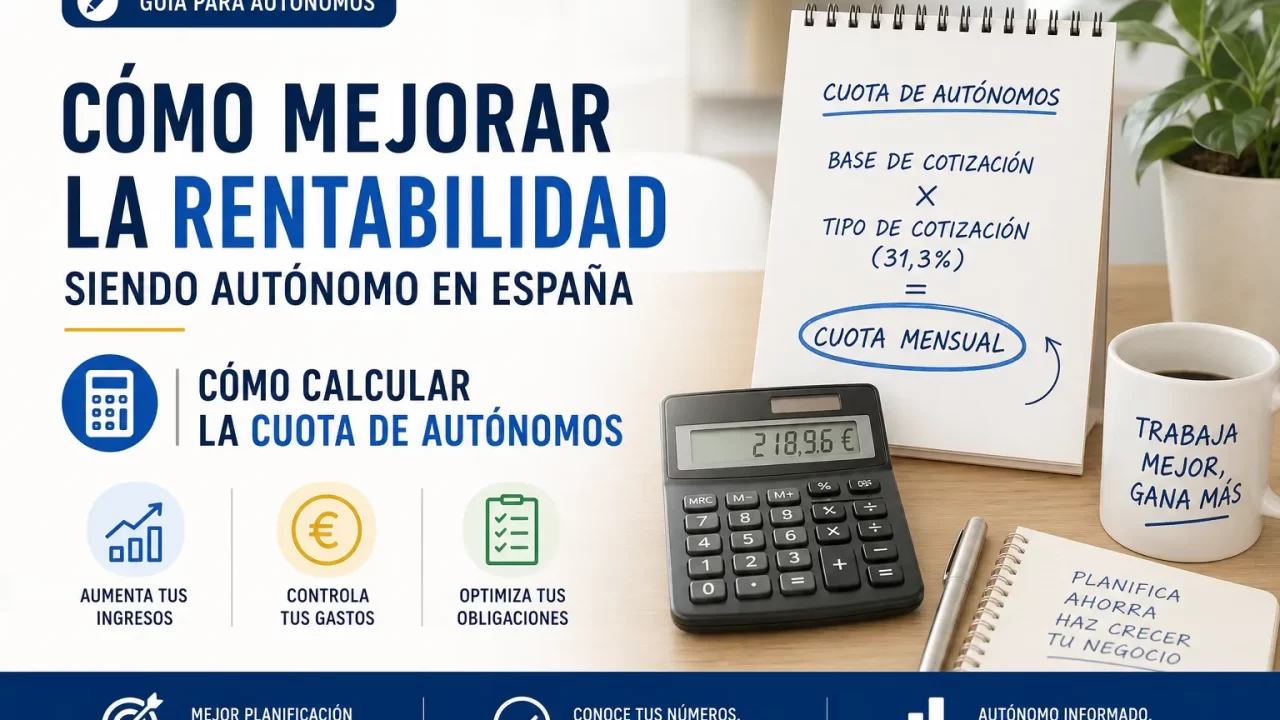Cómo mejorar la rentabilidad siendo autónomo en España y calcular la cuota de autónomos paso a paso