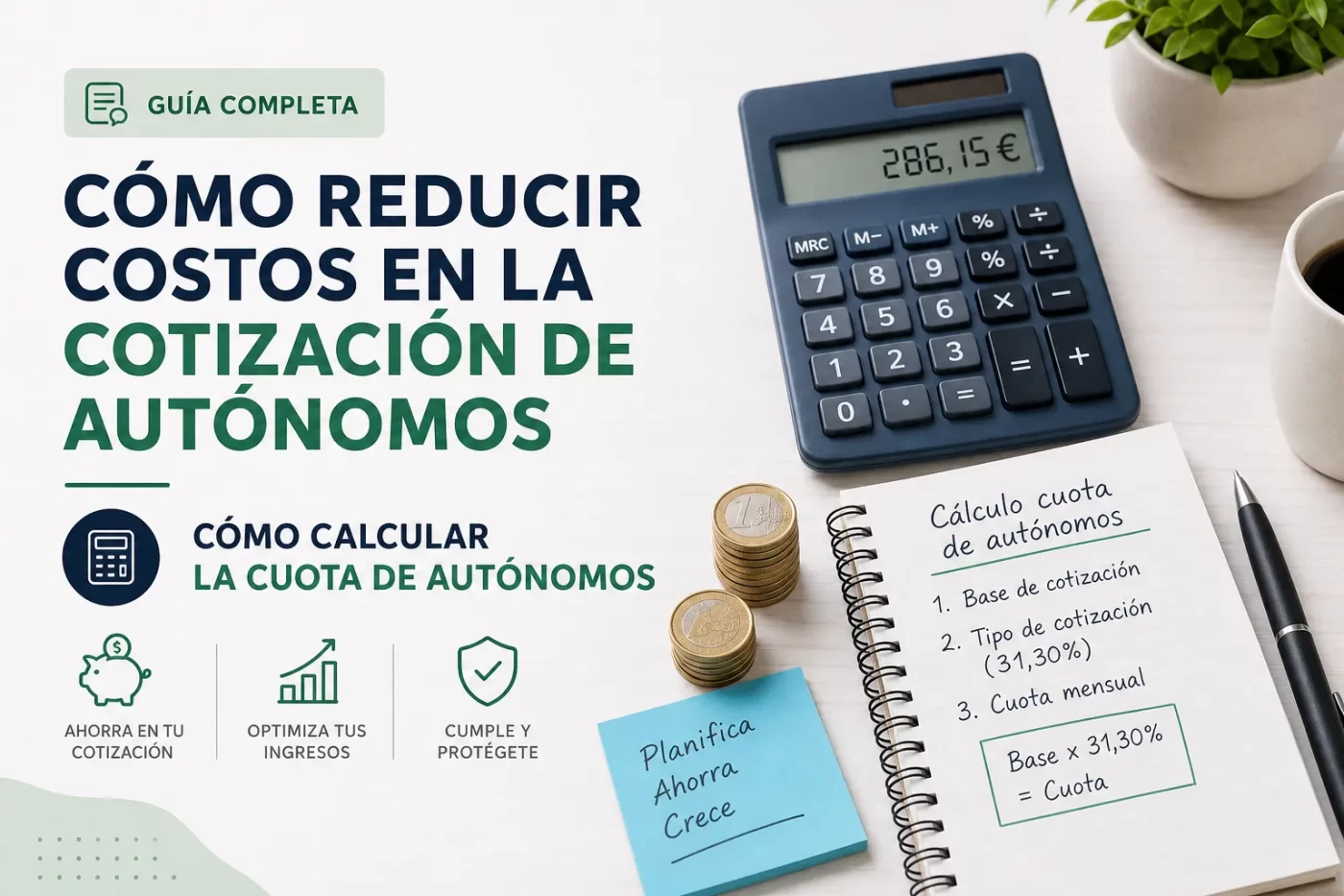 cómo reducir costos en la cotización de autónomos Cómo calcular la cuota de autónomos