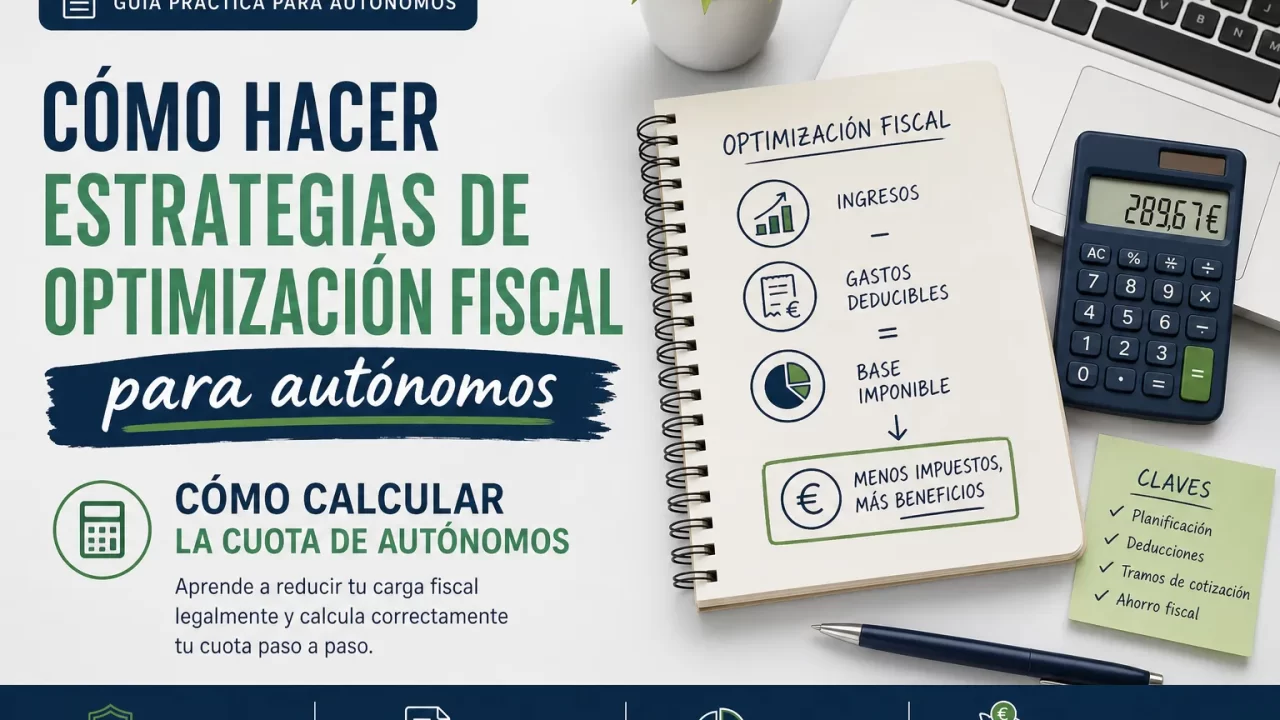 Cómo hacer estrategias de optimización fiscal para autónomos y calcular la cuota de autónomos paso a paso